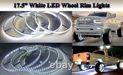 Pure White LED Wheel Rim Light 17.5 for Truck LED Underbody Glow Light Kit 4pcs