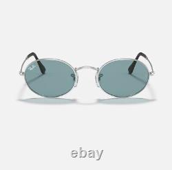 RAY-BAN Sunglasses with Case and Care Kit, Standard Size, Silver & Blue, NEW
