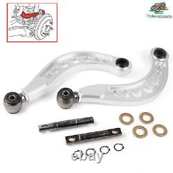 Rear Upper Camber Control Arms Adjustable For 06-15 Honda Civic 1.8L 2.0L Silver