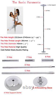 Removable 45mm Dance Pole Kit for Home Adjustable Dancing Pole Spinning Stripper