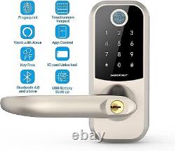 SMONET Smart Door Lock with Handle Fingerprint Keyless Entry Keypad Deadbolt APP