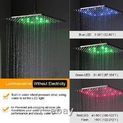 Shower Faucet Set Rainfall Shower Head Combo Kit Tub Filler Spout with Mixer Valve