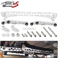 Silver 7 Billet Rear Lower Control Arm + Subframe Brace for Honda Civic EG 92-95