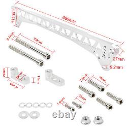 Silver 7 Billet Rear Lower Control Arm + Subframe Brace for Honda Civic EG 92-95