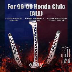 Silver 7 Billet Rear Lower Control Arm + Subframe Brace for Honda Civic EK 96-00
