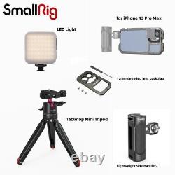 SmallRig Mobile Phone Cage Kit, Handle+Microphone+Light for iPhone 13 Pro Max