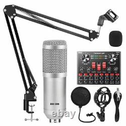 Sound Card Kits Condenser Microphone Studio Karaoke Singing Stream Mic Computer
