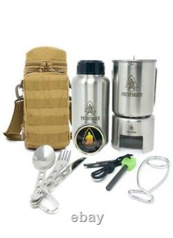 Stainless Steel Bottle Camping Cooking Kit Set Free US Delivery