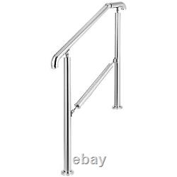 Stair Handrail Railing Fits 2 to 3 Step Handrail 304 Stainless Steel Adjustable