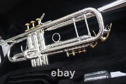 Student Bb trumpet Silver Gold plated one piece of brass bell with 5c mouthpiece