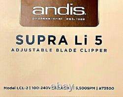 Supra Li 5 Adjustable Blade Clipper # 73500 Model # LCL-2, 2 hours of run time