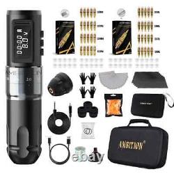 Tattoo Machine Kit Wireless Battery Adjustable Stroke 2.2-4.2mm Coreless 1800mAh