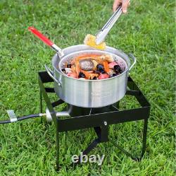 Turkey Fryer Seafood Boiler Kit Aluminum 1 Burner 30qt Portable Camp Stainless