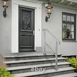 VEVOR 1 to 5 Step Railing Stainless Steel Adjustable Outdoor Stair Handrail Deco