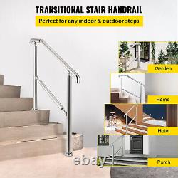 VEVOR 4 to 5 Step Railing Stainless Steel Adjustable Outdoor Stair Handrail Deco