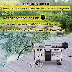 VEVOR Pond Aerator Lake Pond Aeration Kit with 1/2 HP Pump 100' Tube 10 Diffuser