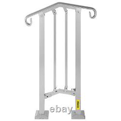 VEVOR Stair Railing Hand Rail Kit Fit 1 or 2 Steps Alloy Metal Step Handrail